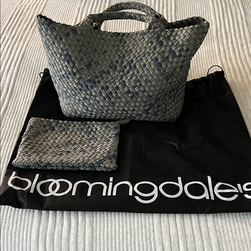 Naghedi Gray Woven Tote Bag